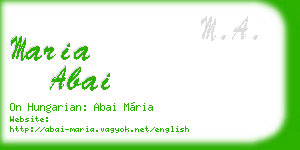 maria abai business card